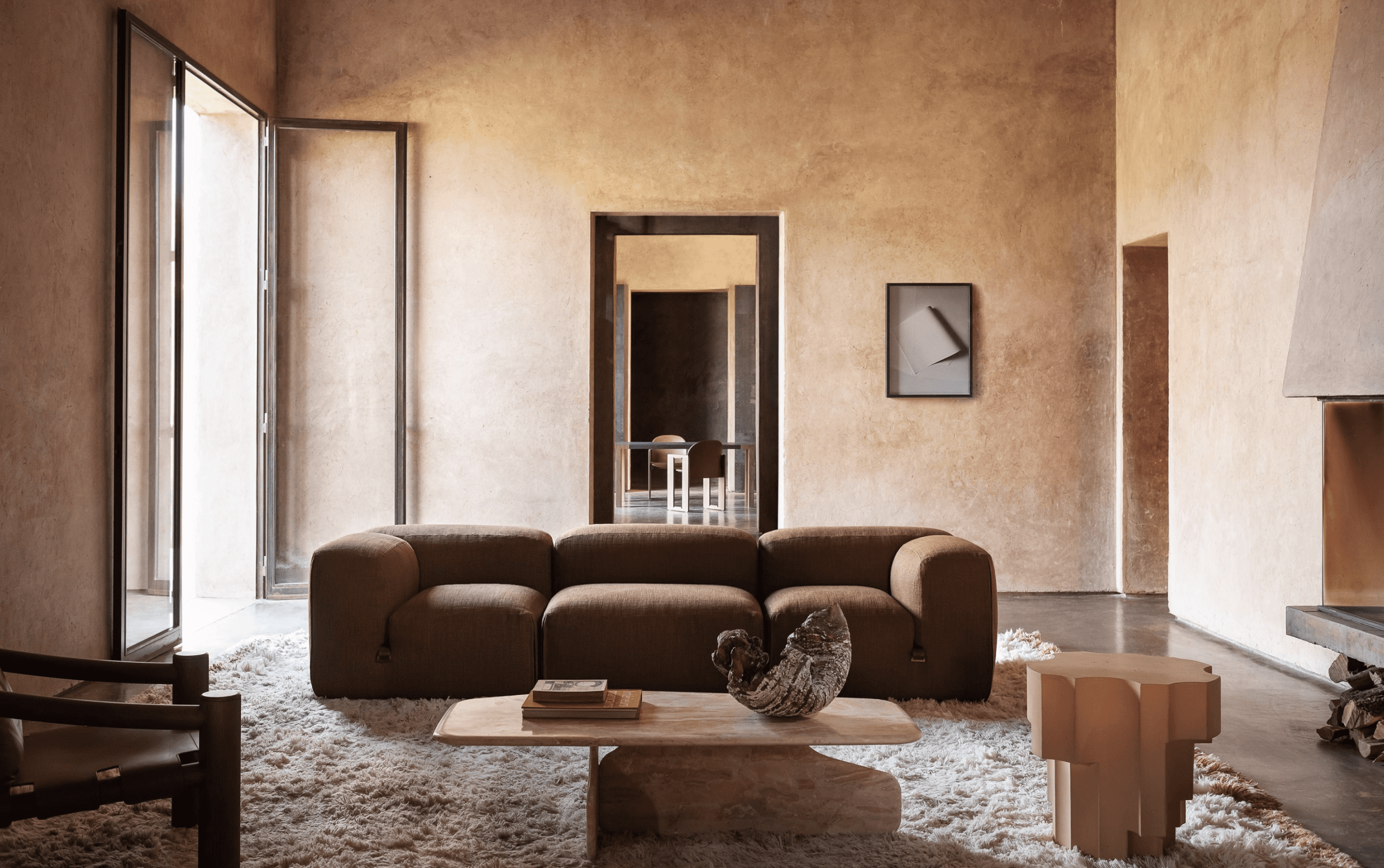 sofa brown contemporary design